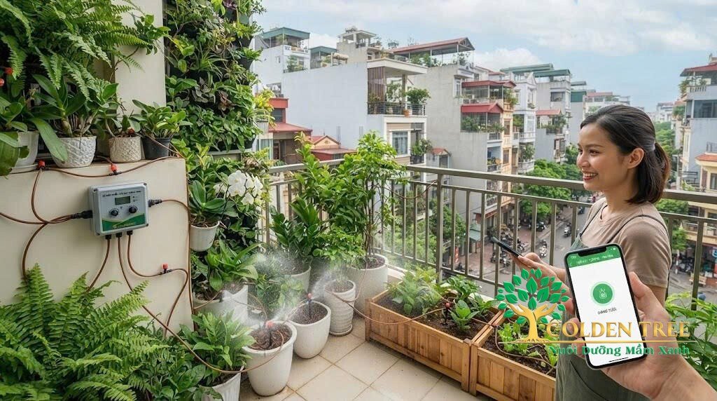 Hệ thống tưới cây tự động tại phường Yên Hòa tiện lợi