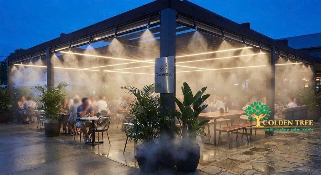 Tưới Phun Sương Làm Mát Không Gian
