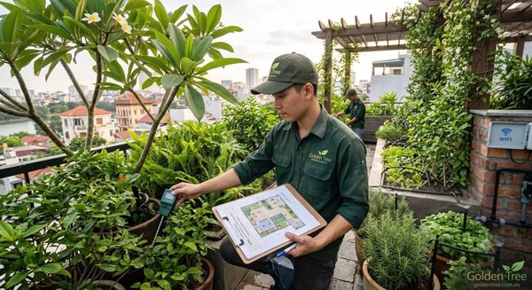 Khảo sát chia khu vực hệ thống tưới thông minh Goldentree