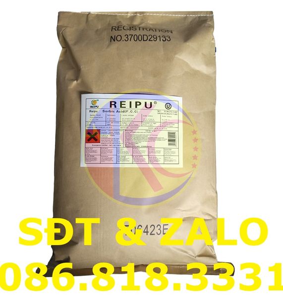 Hóa Chất Sorbic Acid (C6H8O2) dạng bột màu trắng