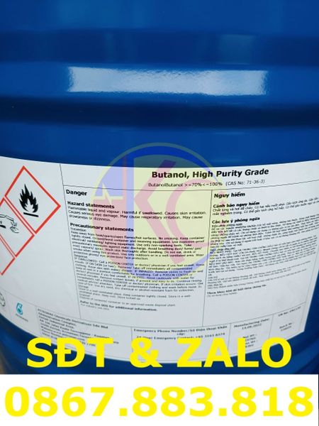 Butanol C4H10O dạng lỏng không màu