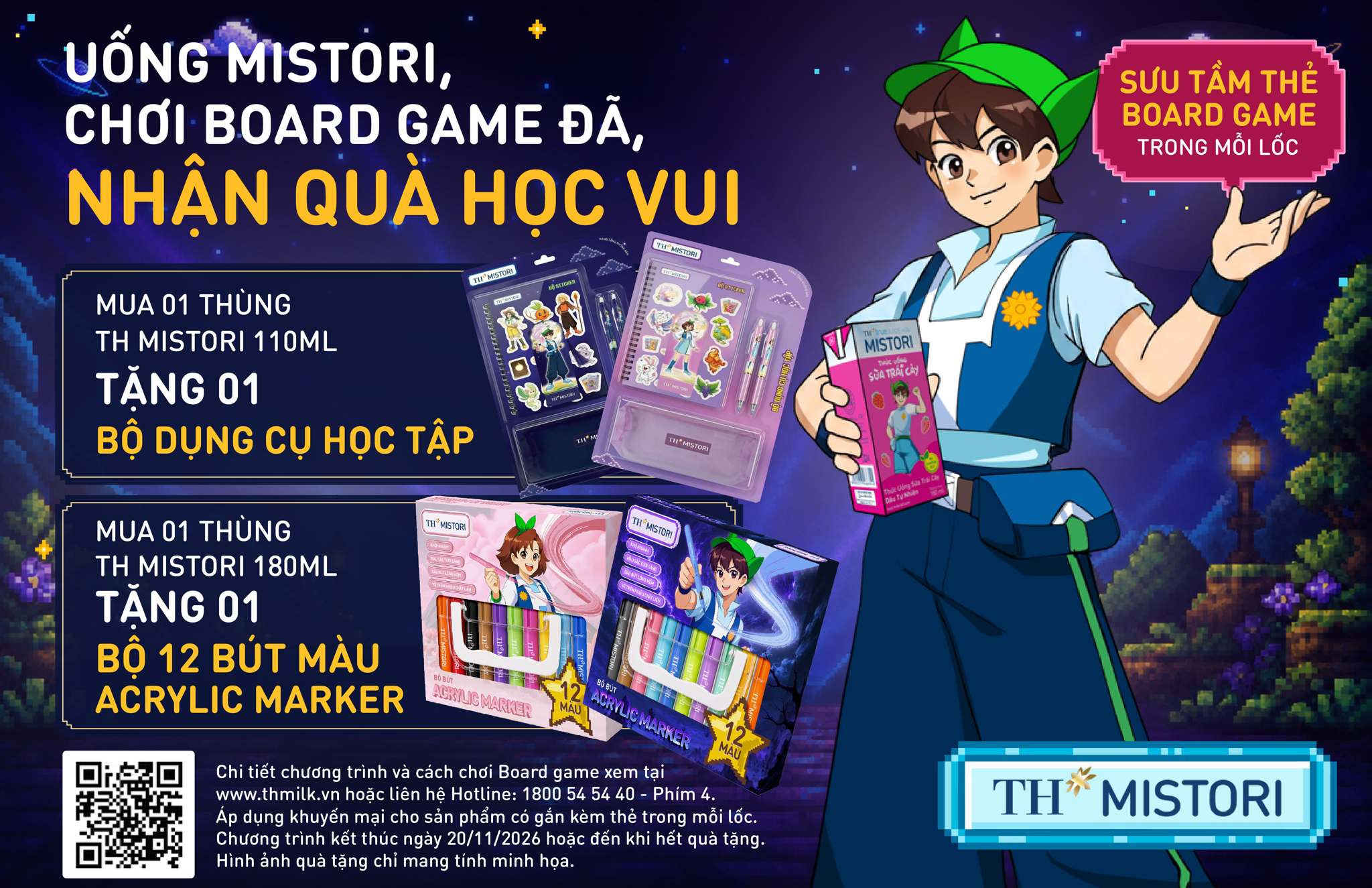 Chương Trình Khuyến Mại “Uống Mistori, Chơi Board Game Đã, Nhận Quà Học Vui” Của TH Mistori