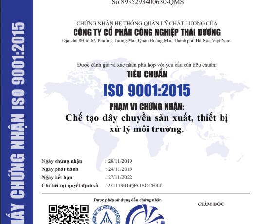 Chứng nhận ISO 9001:2015