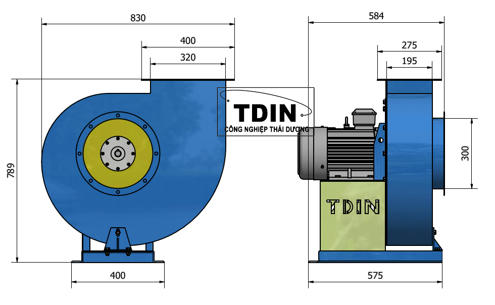 Quạt ly tâm TDIN cánh lồng sóc