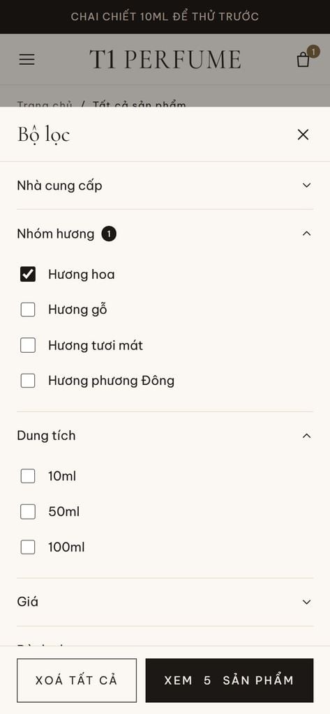Điện thoại: bảng lọc trượt từ đáy