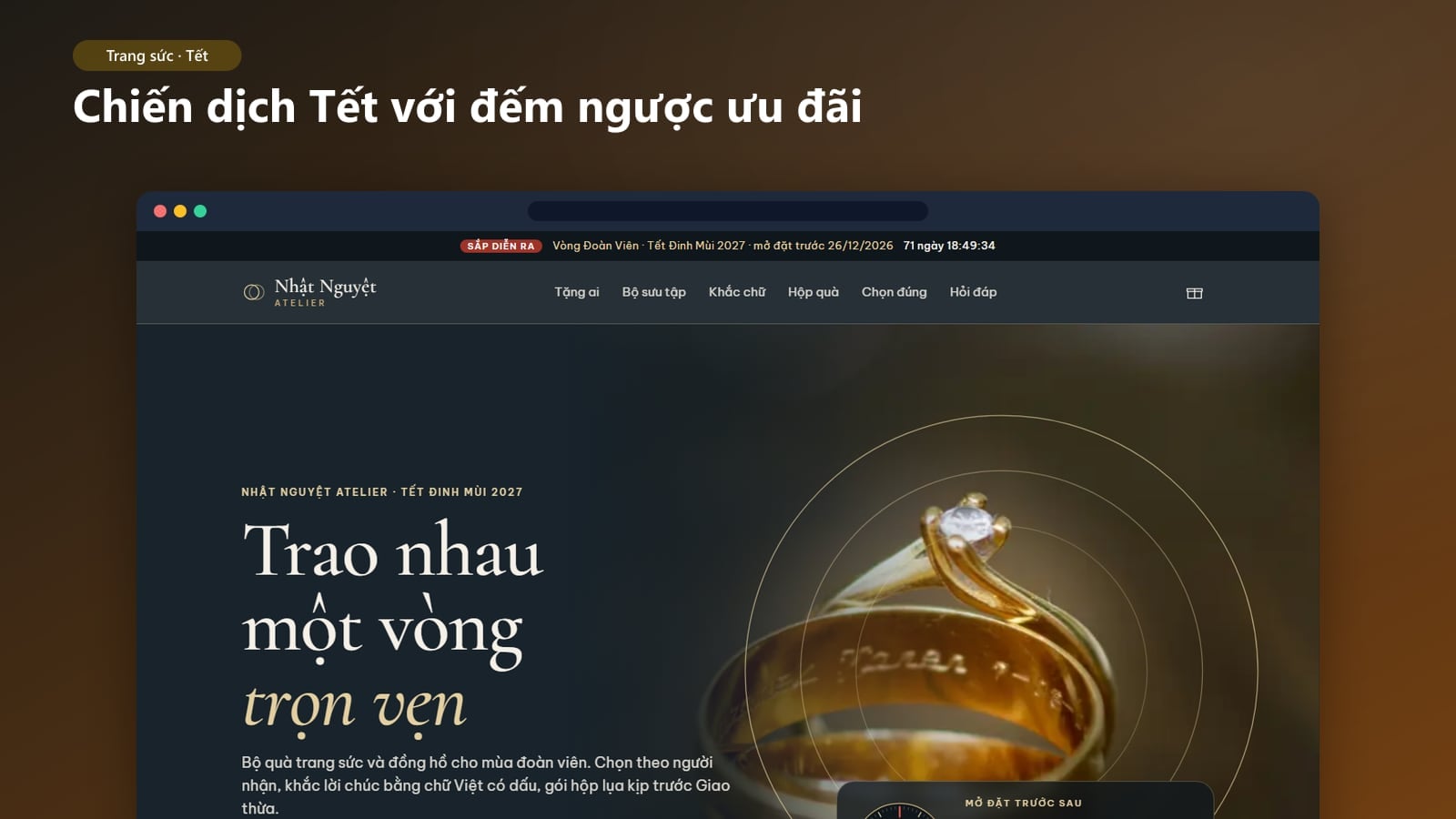 Landing Page chiến dịch Tết cho trang sức
