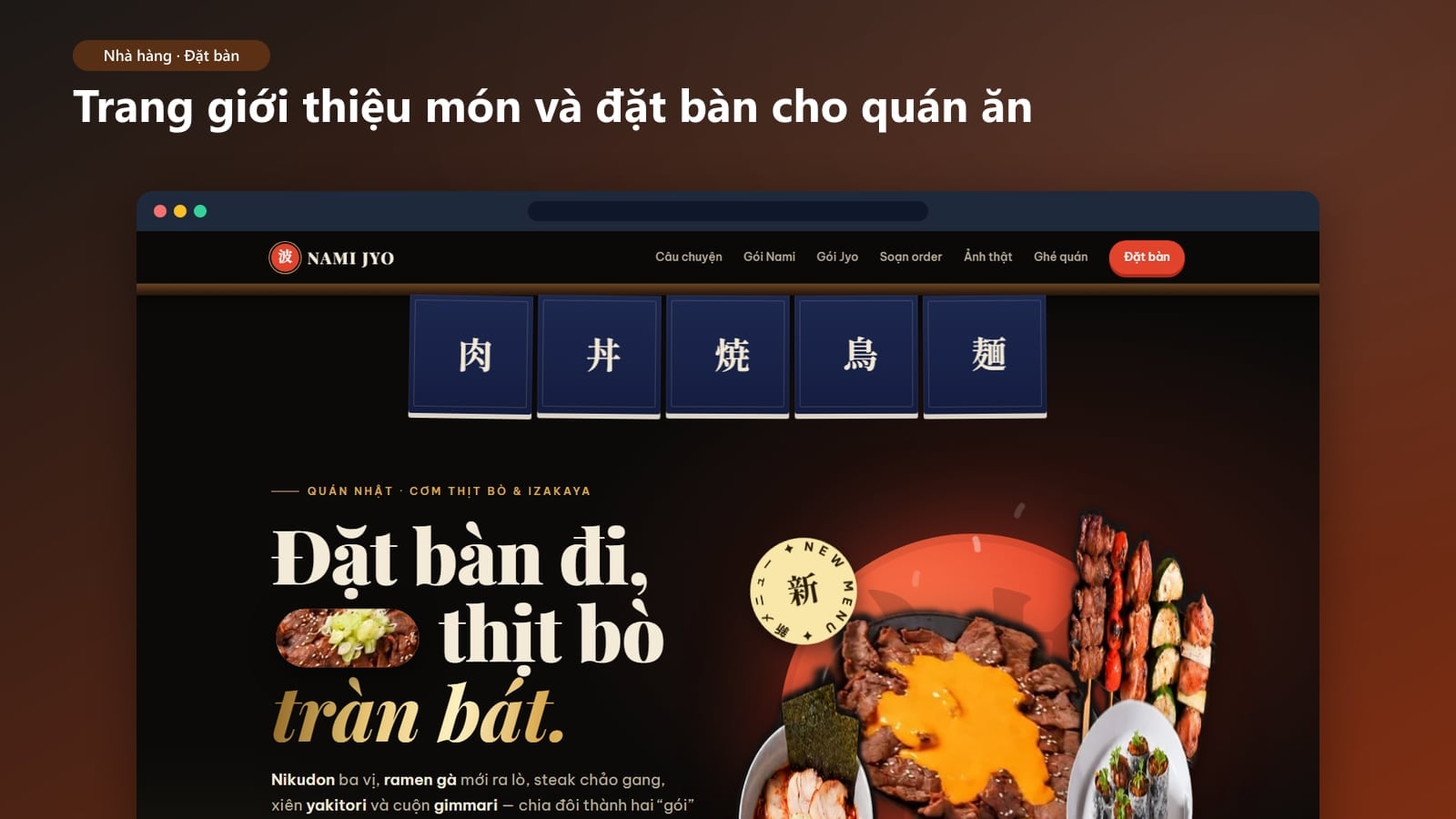 Landing Page đặt bàn cho nhà hàng