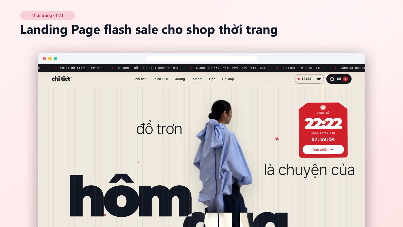 Landing Page flash sale 11.11 cho shop thời trang