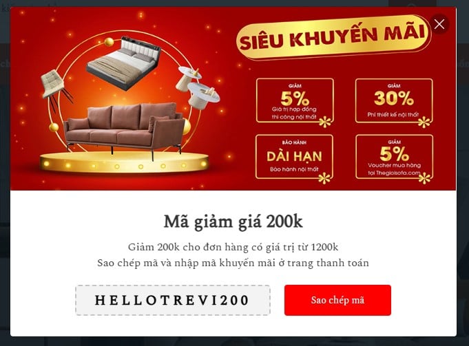 Popup khuyến mãi