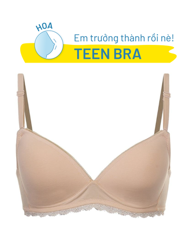  Áo ngực học sinh không gọng iBasic cotton USA kháng khuẩn mút mỏng phối ren - BRAY052 