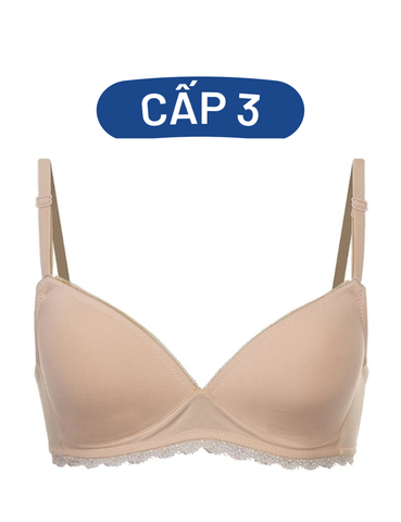  Áo ngực học sinh không gọng iBasic cotton USA kháng khuẩn mút mỏng phối ren - BRAY052 