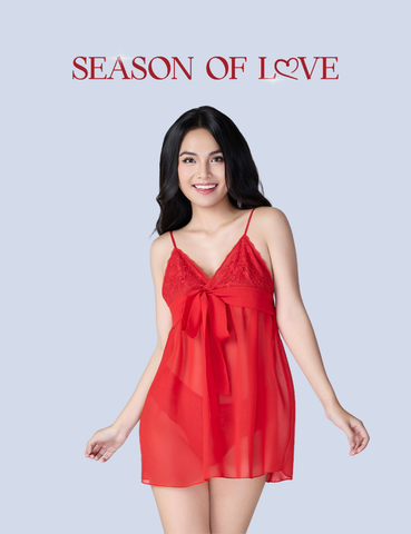  [PRE-ORDER] Đầm ngủ nữ babydoll Season of love cho Giáng Sinh - SW083 