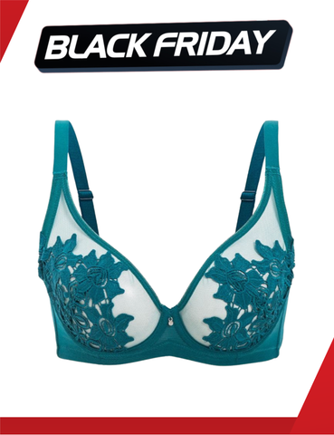  Áo ngực nữ có gọng iBasic không mút ren lưới thêu hoa cup 3/4 - BRAW166 