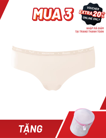  Quần lót nữ thể thao không đường may Wolf Active x iBasic lưng vừa phom hipster free cut airy thoáng khí - PANW191 