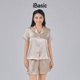  Đồ bộ mặc nhà nữ iBasic lụa satin áo tay ngắn quần đùi – HOMW069 