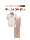  Đồ bộ mặc nhà nữ iBasic lụa satin áo tay ngắn quần dài – HOMW057 