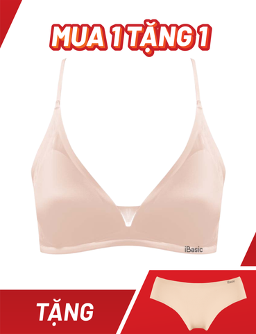  Áo ngực nữ su không đường may iBasic phối lưới mút mỏng tam giác Bralette - BRAY103 