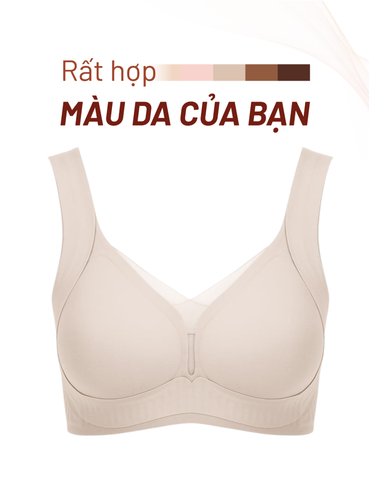  Áo ngực su mút mỏng iBasic che mỡ lưng, tàng hình không đường may phối lưới - BRAW123 