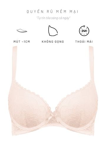  Áo ngực nữ ren iBasic không gọng mút mỏng họa tiết ren logo BRAW181A 