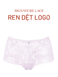  Quần lót nữ ren logo phom brazillian lưng cao phối lưới iBasic - PANW212 