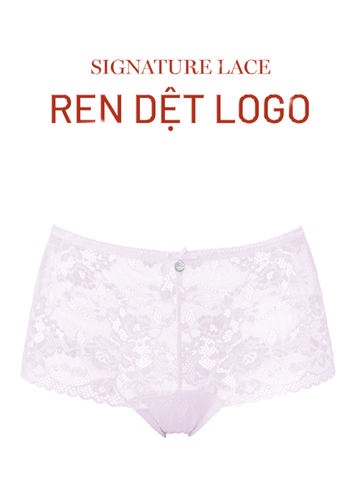  Quần lót nữ ren logo phom brazillian lưng cao phối lưới iBasic - PANW212 