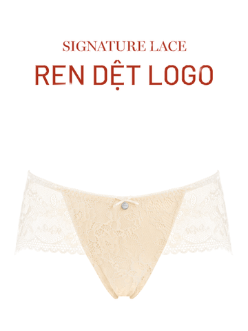  Quần lót nữ ren iBasic lưng vừa hoạ tiết ren logo - PANW181 