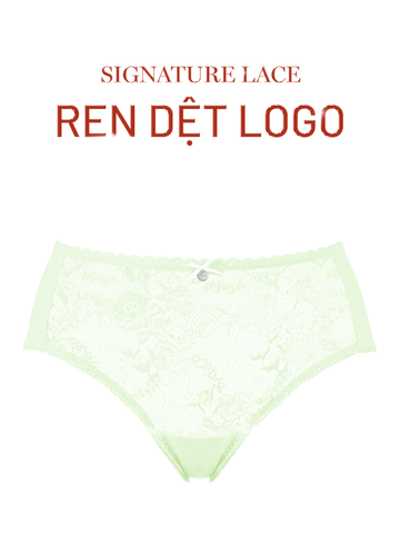  Quần lót nữ iBasic ren logo phối su lạnh free cut phom lưng cao - PANW211 