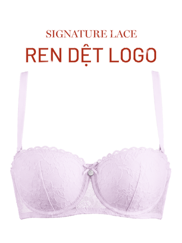  Áo ngực có gọng mút mỏng ren logo cup ngang iBasic - BRAW184 