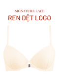  Áo ngực cài trước ren có gọng mút mỏng vừa 2cm nâng ngực họa tiết ren logo iBasic - BRAW183 