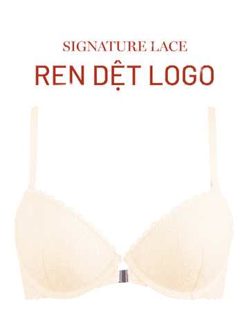  Áo ngực cài trước ren có gọng mút vừa nâng ngực họa tiết ren logo iBasic BRAW183 
