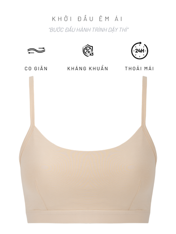  Áo lót first bra bé gái cotton USA kháng khuẩn cài sau iBasic - BRAT038 