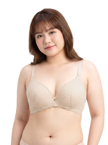 Áo ngực iBasic Bigsize có gọng mút mỏng gòn ép họa tiết ren logo - BRAW106_BS 