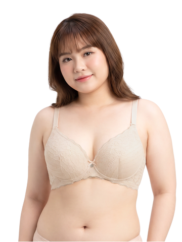  Áo ngực iBasic Bigsize có gọng mút mỏng họa tiết ren logo - BRAW110_BS 
