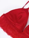  Áo ngực nữ Bralette satin phối ren đỏ Season of love cho Valentine - BRAW171 