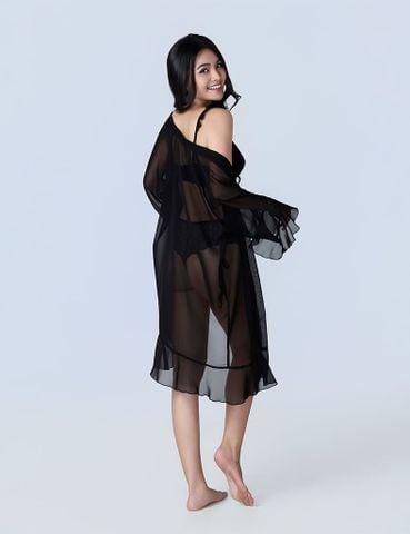  Áo choàng kimono nữ đen Season of love - SW084 