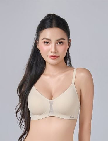  Áo ngực nữ su mút mỏng iBasic V deep che mỡ lưng, không lộ viền phối lưới - BRAW179 