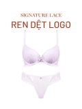  Bra Set Áo ngực, quần lót nữ ren iBasic không gọng mút mỏng họa tiết ren logo - BRAW181A, PANW209 