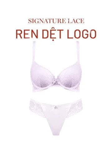  Bra Set Áo ngực, quần lót nữ ren iBasic không gọng mút mỏng họa tiết ren logo - BRAW181A, PANW209 