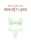  Bra Set Áo ngực, quần lót nữ ren iBasic không gọng mút mỏng họa tiết ren logo - BRAW181A, PANW209 