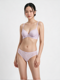  Bra Set Áo ngực, quần lót nữ ren iBasic không gọng mút mỏng họa tiết ren logo - BRAW181A, PANW210 