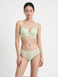  Bra Set Áo ngực, quần lót nữ ren iBasic không gọng mút mỏng họa tiết ren logo - BRAW181A, PANW210 