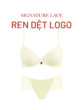  Bra Set Áo ngực, quần lót nữ ren cài trước có gọng mút vừa nâng ngực họa tiết ren logo iBasic BRAW183, PANW181 