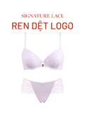  Bra Set Áo ngực, quần lót nữ ren cài trước có gọng mút vừa nâng ngực họa tiết ren logo iBasic BRAW183, PANW181 