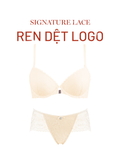  Bra Set Áo ngực, quần lót nữ ren cài trước có gọng mút vừa nâng ngực họa tiết ren logo iBasic BRAW183, PANW181 