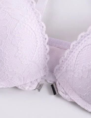  Bra Set Áo ngực, quần lót nữ ren cài trước có gọng mút vừa nâng ngực họa tiết ren logo iBasic BRAW183, PANW212 