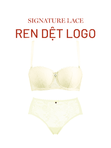  Bra Set Áo ngực, quần lót nữ ren iBasic có gọng mút mỏng ren logo cup ngang iBasic - BRAW184, PANW211 