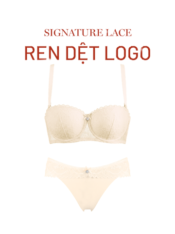  Bra Set Áo ngực, quần lót nữ ren iBasic có gọng mút mỏng ren logo cup ngang iBasic - BRAW184, PANY111 