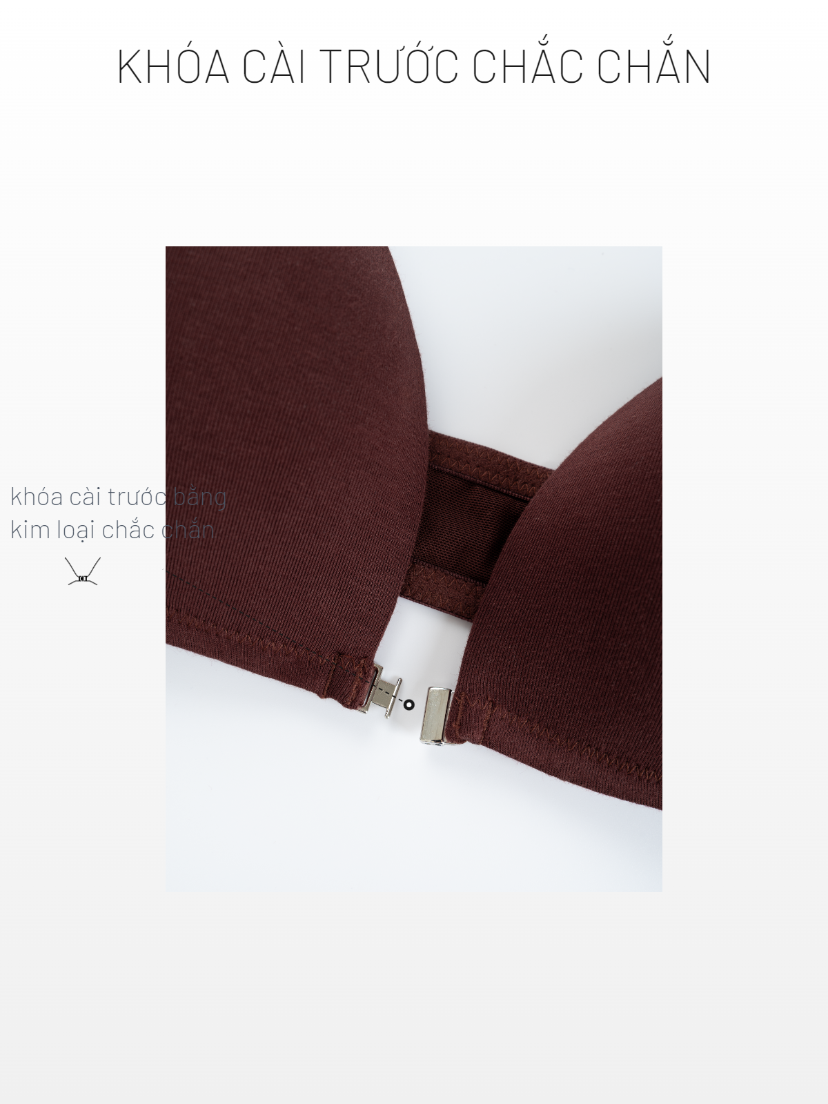  Áo ngực nữ cài trước mút mỏng không gọng phom tam giác cotton USA kháng khuẩn iBasic - BRAY064 