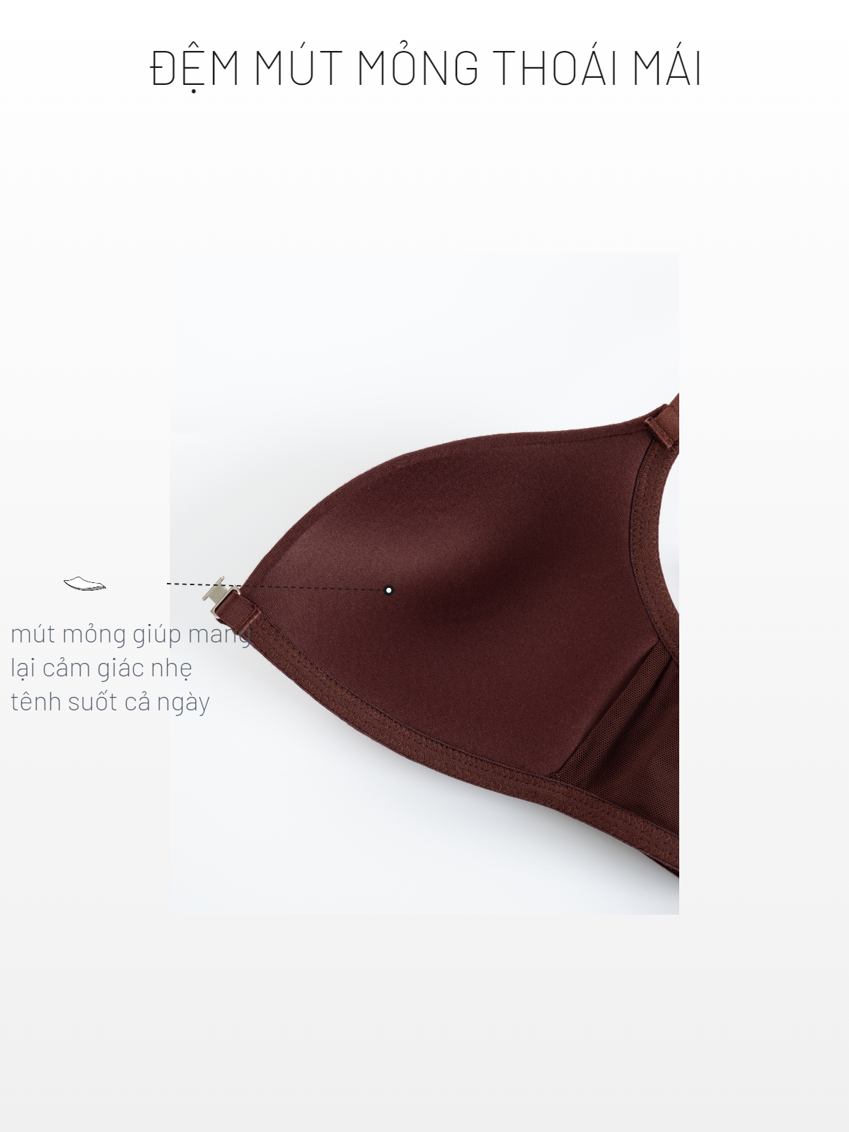  Áo ngực nữ cài trước mút mỏng không gọng phom tam giác cotton USA kháng khuẩn iBasic - BRAY064 