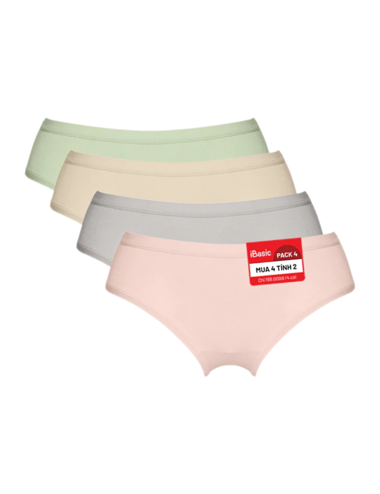  Pack 4 Combo quần lót nữ iBasic bamboo bikini iBasic PANW002_PA4 